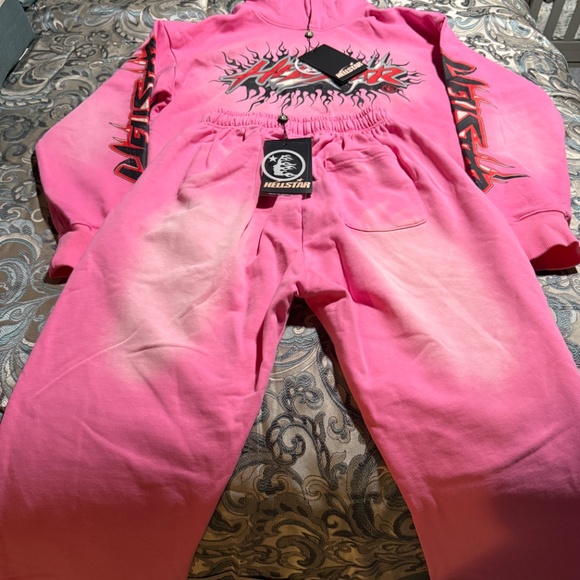 Pink Hellstar brainwashed Hoodie & Sweatpants - Picture 2 of 7
